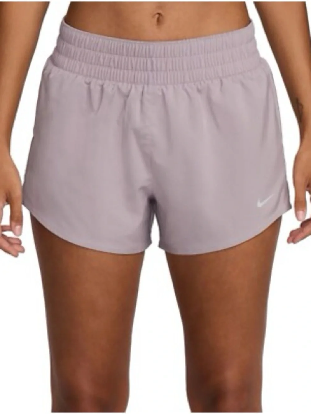 Nike Dri-Fit Mid Rise 3 Inch Brief Lined Shorts Platinum Violet